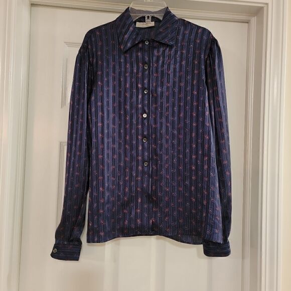 Vintage Evan-Picone retro paisley blouse SZ 6 - Picture 1 of 4